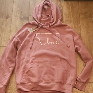 NWT Pink Hoodie with Love Montana Graphic